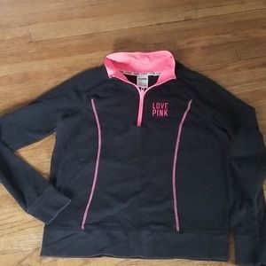 1/4 zip Pink black with hot pink details